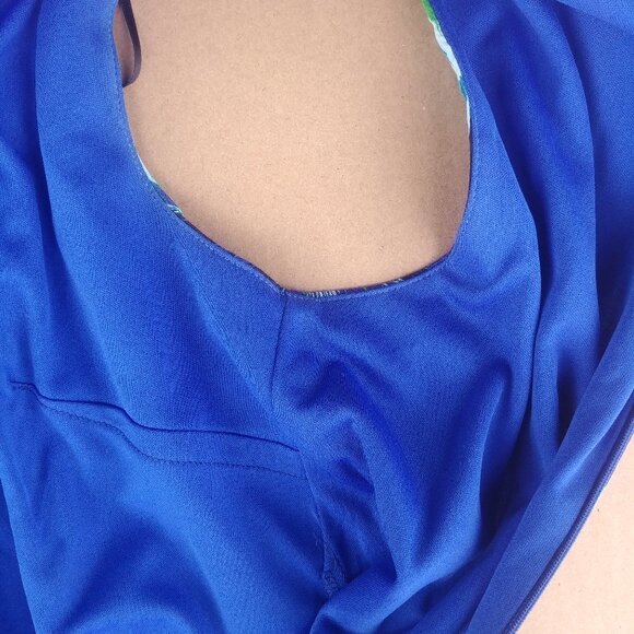 Rabbit Rabbit Rabbit blue green cotton dress shell buttons 12 Petite - Picture 8 of 13